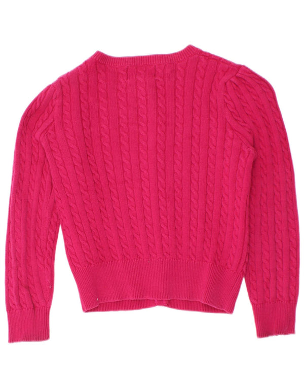 Suéter cardigã feminino Polo Ralph Lauren 4-5 anos algodão rosa