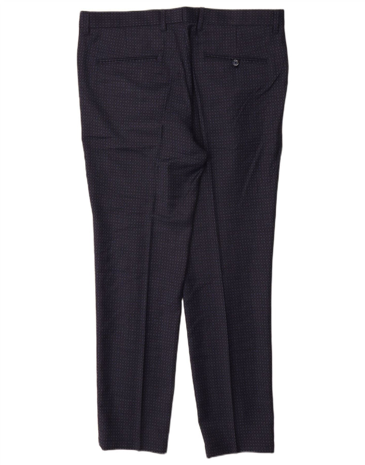 John Barritt terno masculino de 2 peças IT 52/54 XL W36 L31 azul marinho geométrico