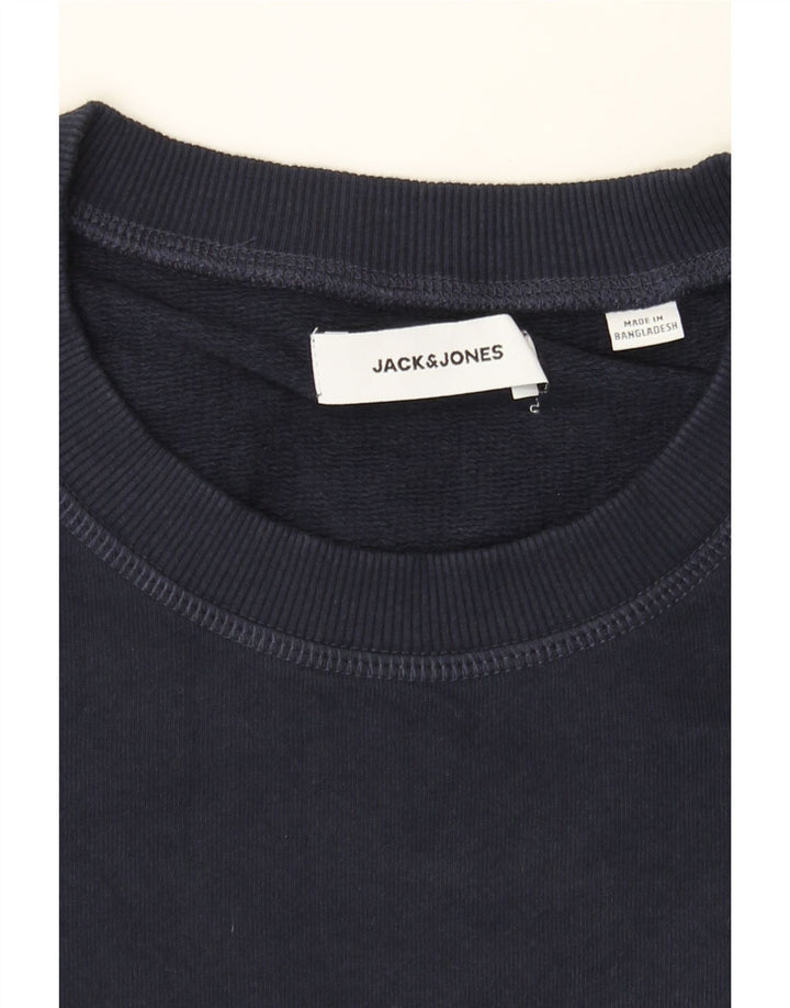 JACK & JONES Mens Sweatshirt Jumper 2XL Navy Blue Cotton Vintage Jack & Jones and Second-Hand Jack & Jones from Messina Hembry 