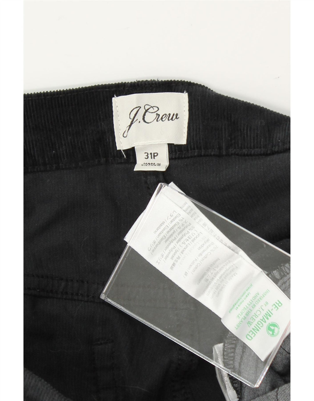J. CREW Womens Corduroy Cropped Trousers W31 L25 Black Cotton Vintage J. Crew and Second-Hand J. Crew from Messina Hembry 