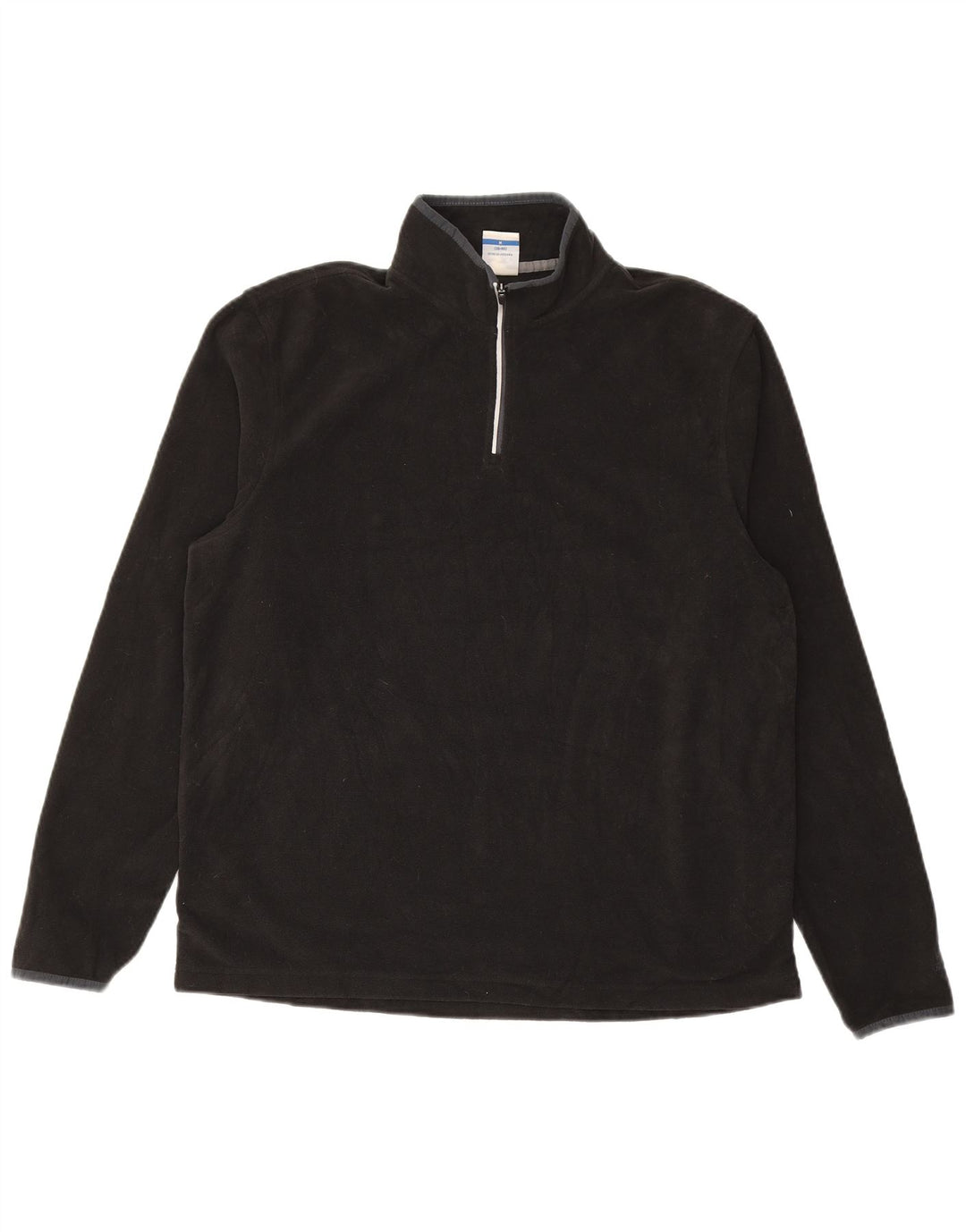 Jumper de lã masculino com zíper e gola STARTER Reino Unido 38/40 poliéster preto médio