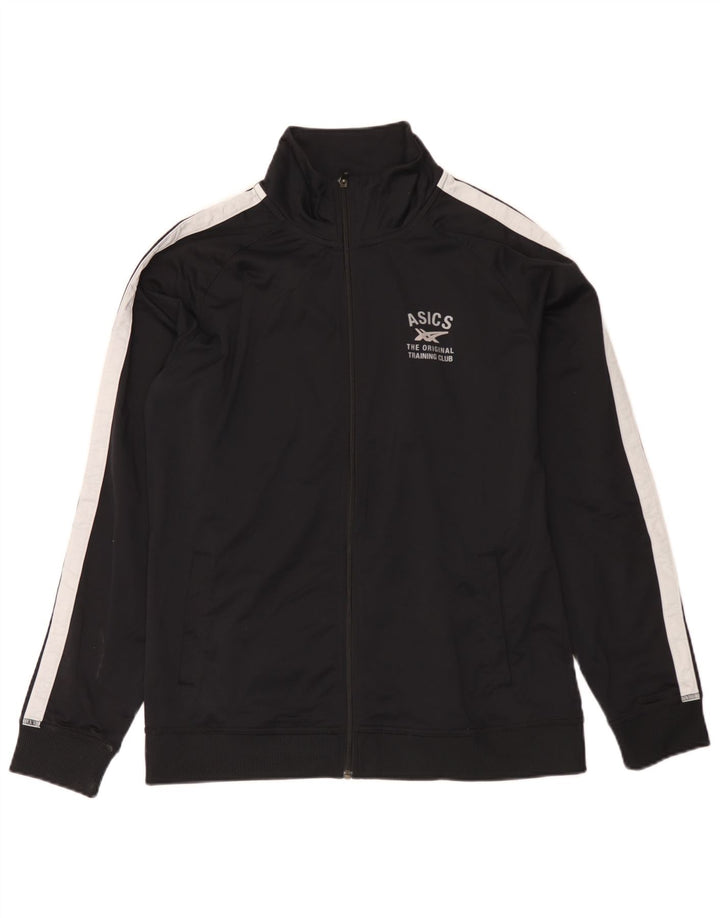 Asics Womens Tracksuit Top Jacket UK 18 XL Preto Colourblock Poliéster