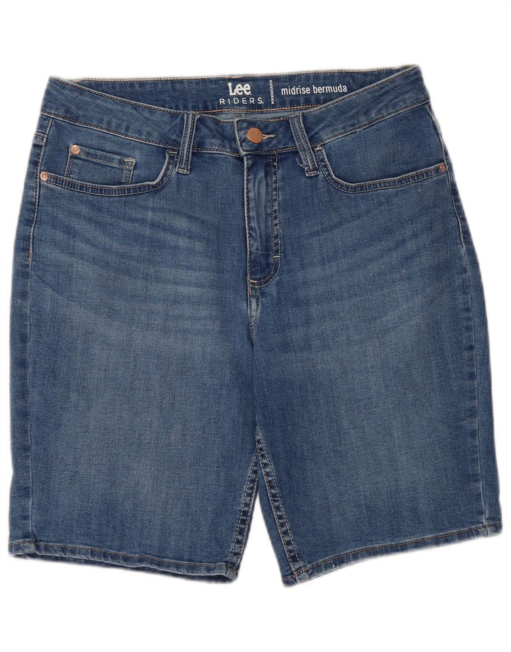 Bermuda jeans feminina LEE Riders cintura média US 10 grande W30 azul