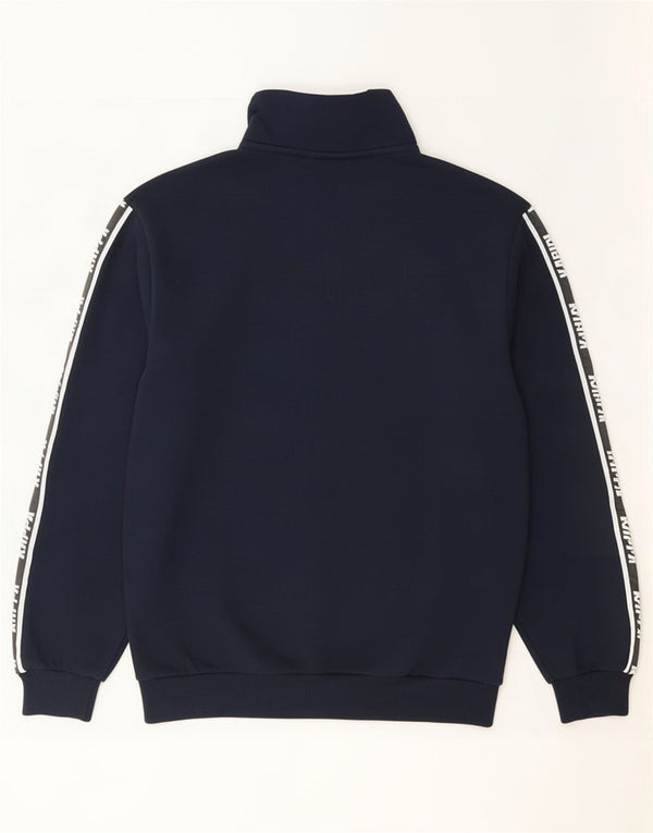 Kappa Mens Graphic Zip Neck Sweatshirt Jumper Large Navy Blue Cotton