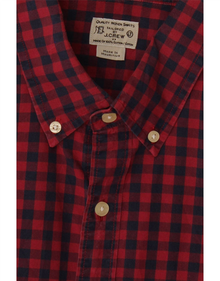 J. CREW Mens Tailored Shirt Large Red Check Cotton Vintage J. Crew and Second-Hand J. Crew from Messina Hembry 