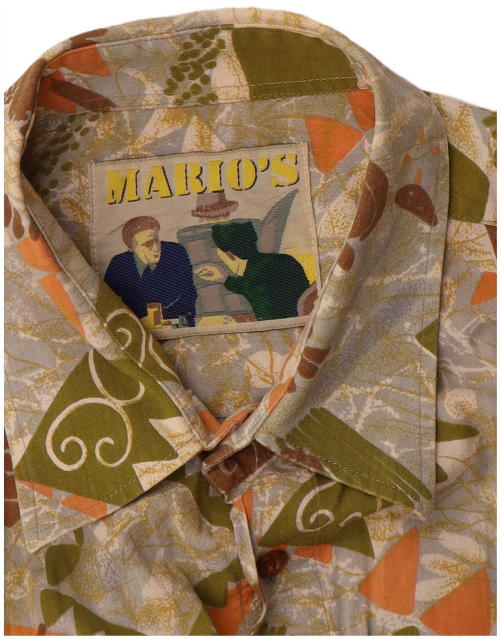 Camisa masculina de manga curta Mario's grande geométrica multicolorida