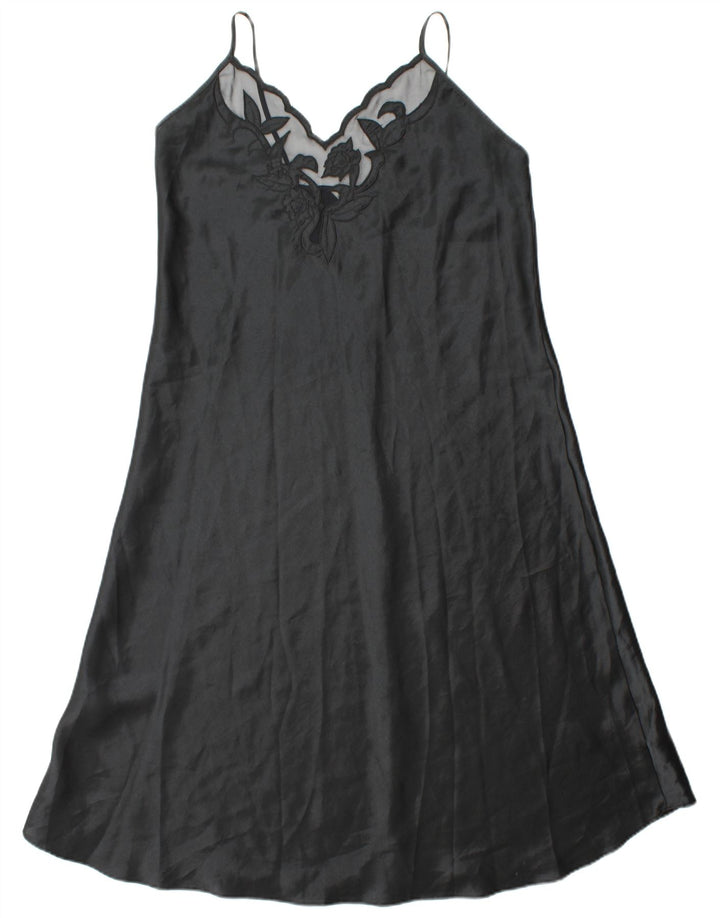 ST. Vestido slip feminino BERNARD UK 16 grande poliéster preto