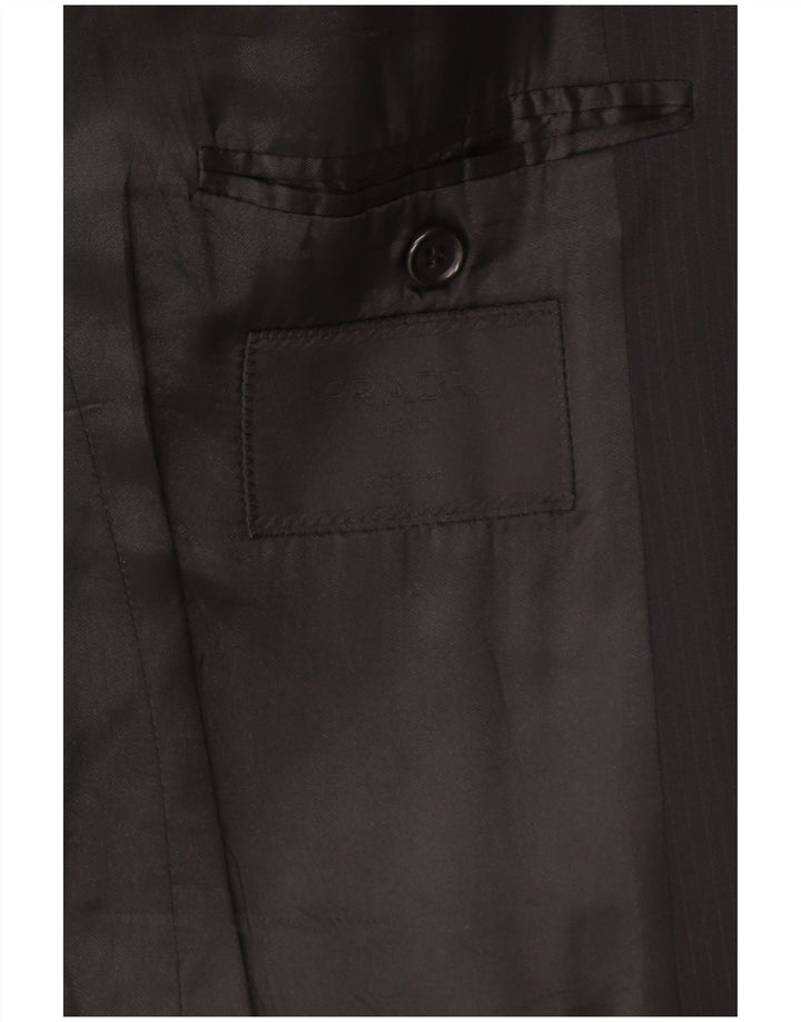 PRADA Masculino 3 botões 2 peças terno IT 52 XL W34 L30 preto clássico