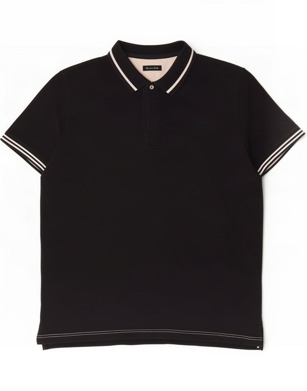 Camisa polo masculina Massimo Dutti XL azul marinho algodão