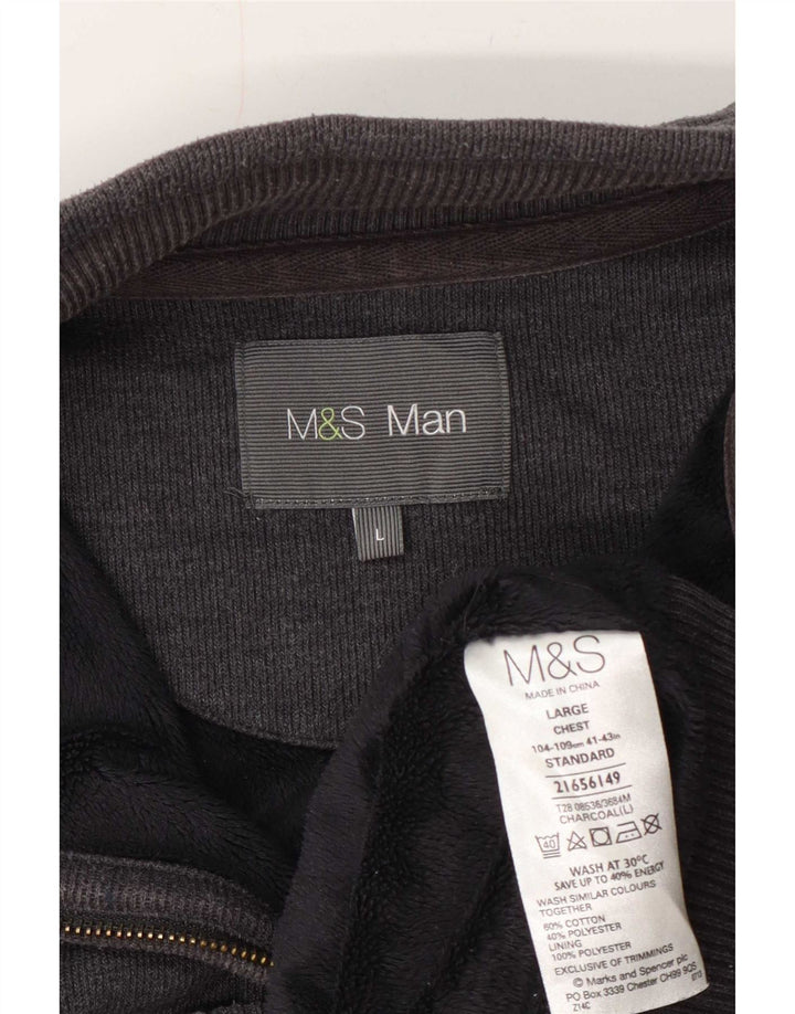 Jaqueta masculina de agasalho Marks & Spencer grande algodão cinza