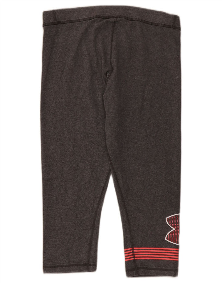 Under Armour Womens Graphic Capri Leggings Reino Unido 14 Algodão Cinza Médio