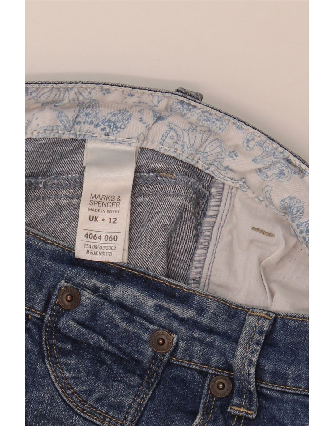 Shorts jeans masculino Marks & Spencer UK 12 médio W32 algodão azul