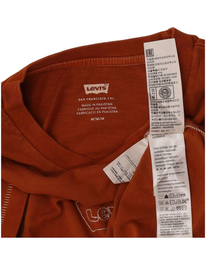 Camiseta feminina Levi's Top UK 14 algodão laranja médio