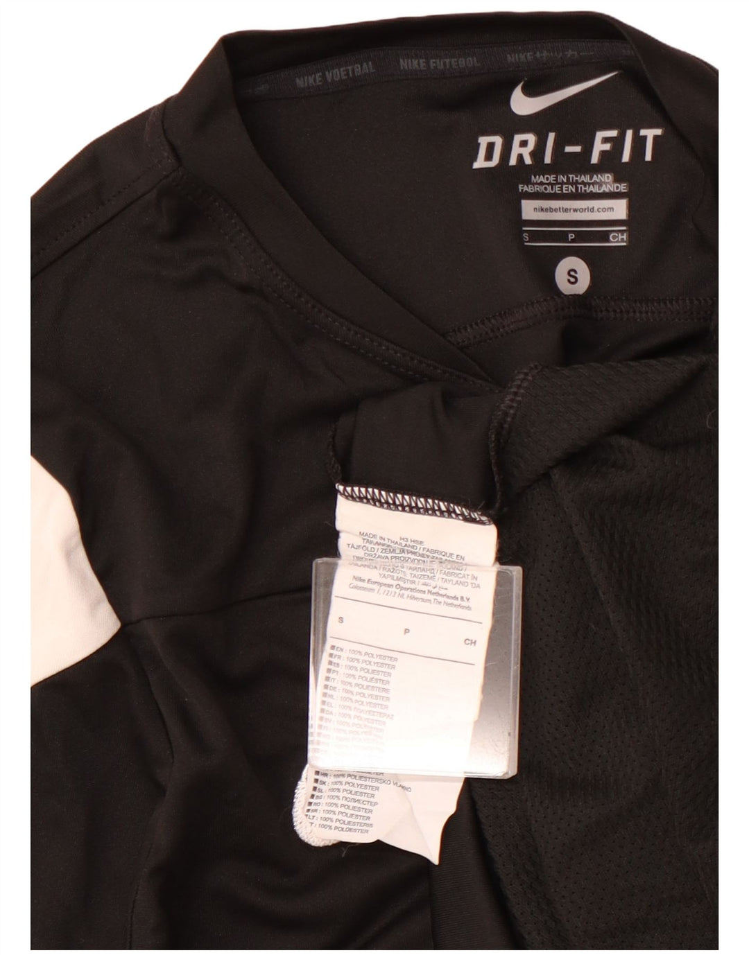 Camiseta masculina NIKE Top pequeno preto colorido em poliéster esportivo