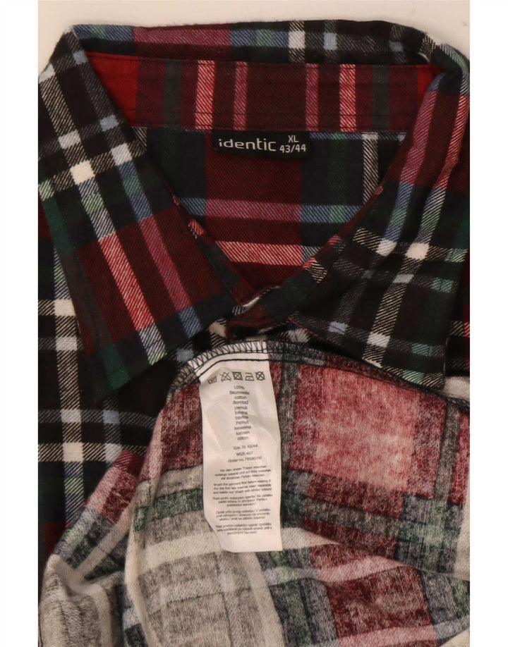 Camisa masculina idêntica de flanela tamanho 43/44 XL algodão xadrez vermelho