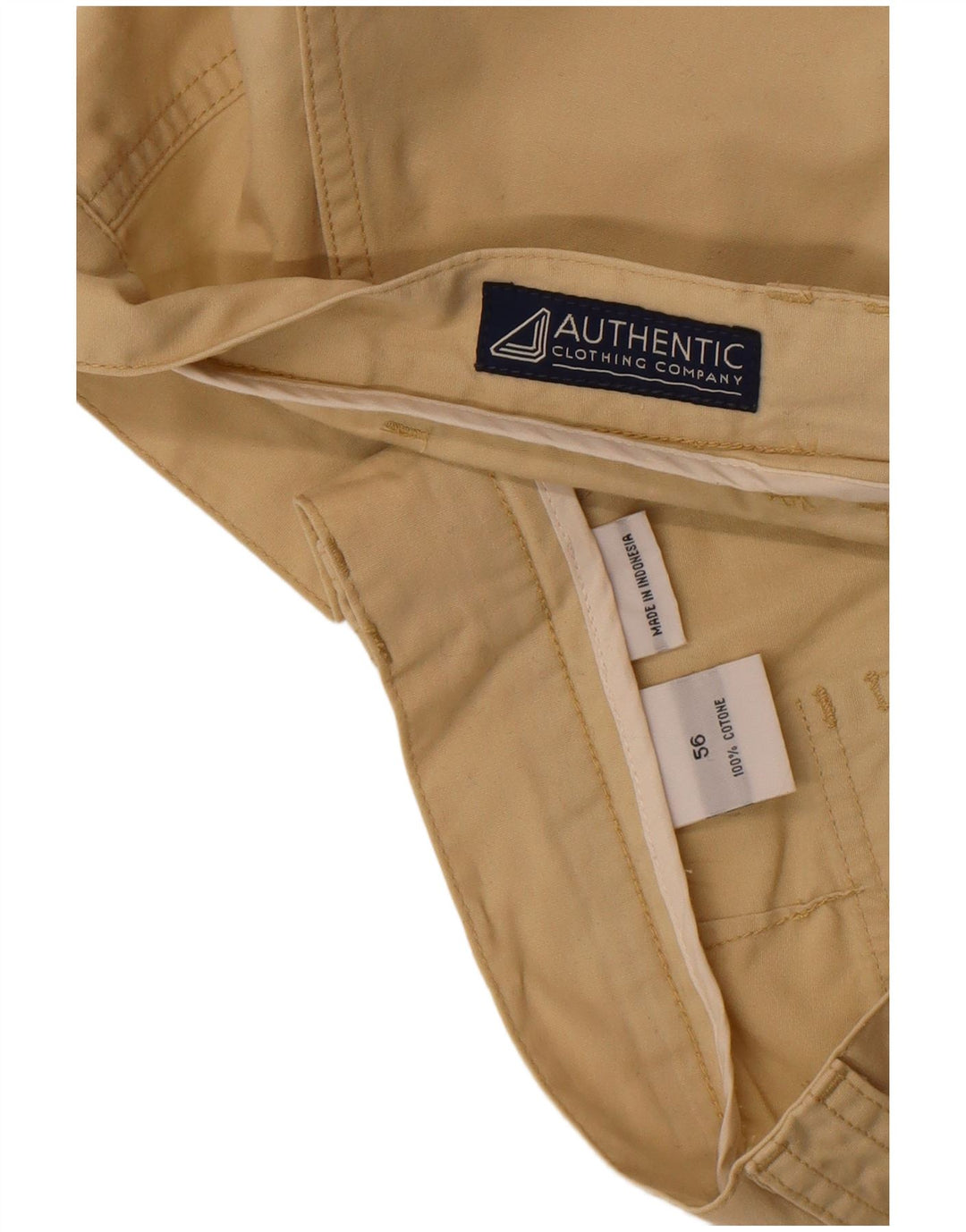 Shorts Chino Masculino Vintage IT 56 3XL W38 Algodão Bege