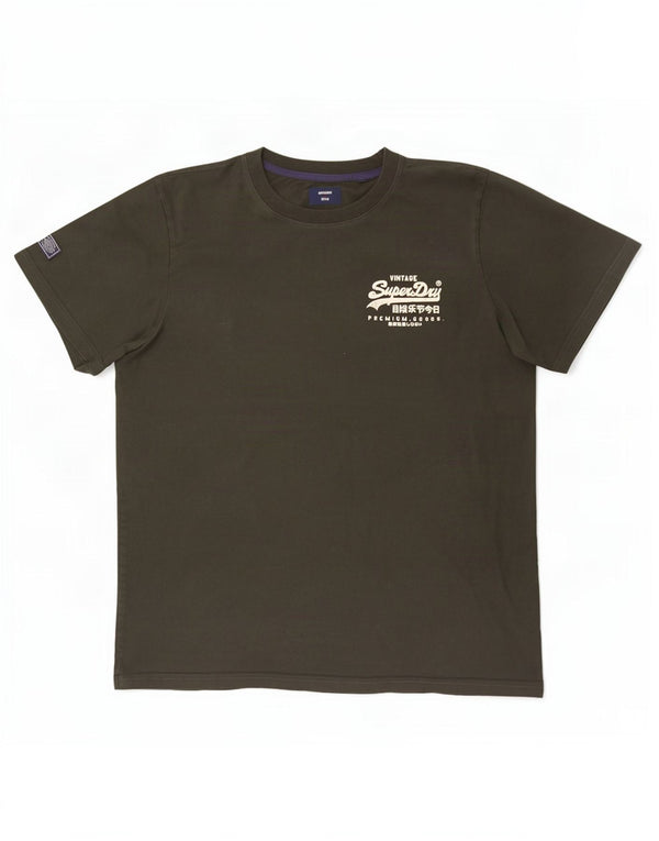 Camiseta gráfica masculina Superdry Top 3XL algodão verde