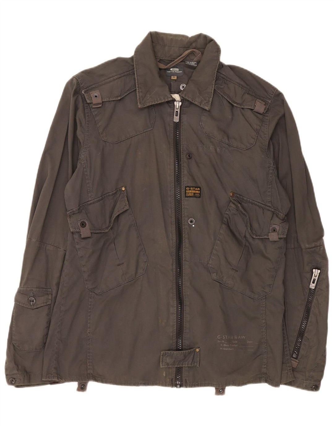 Jaqueta utilitária masculina G-Star UK 42 XL algodão cáqui