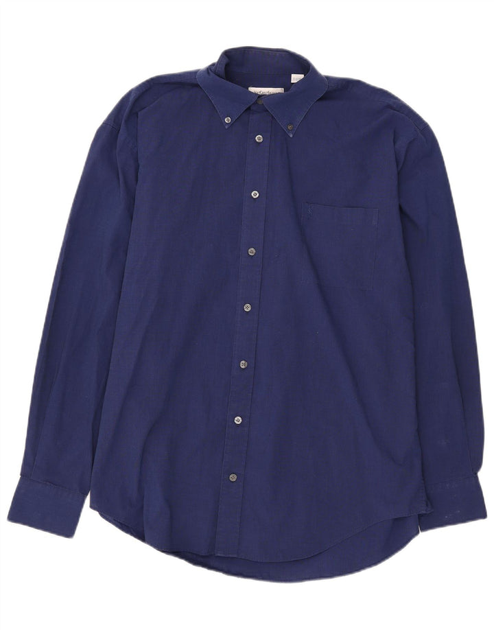 Camisa masculina Yves Saint Laurent grande algodão azul marinho