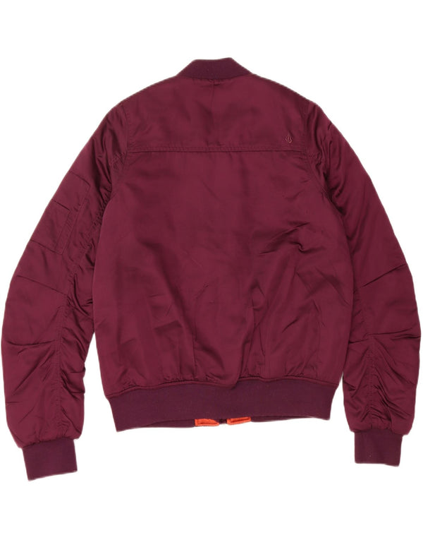 Jaqueta bomber superdimensionada feminina Volcom UK 10 poliéster roxo pequeno