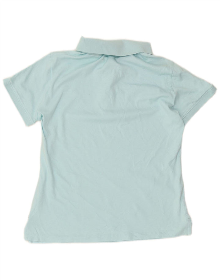 Camisa polo feminina Nautica UK 14 algodão azul médio