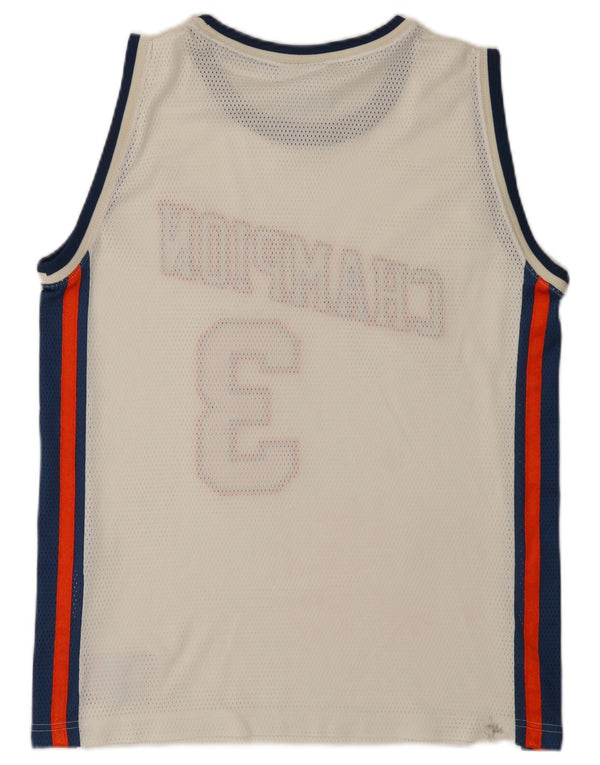 Colete gráfico masculino Champion pequeno poliéster colorblock branco