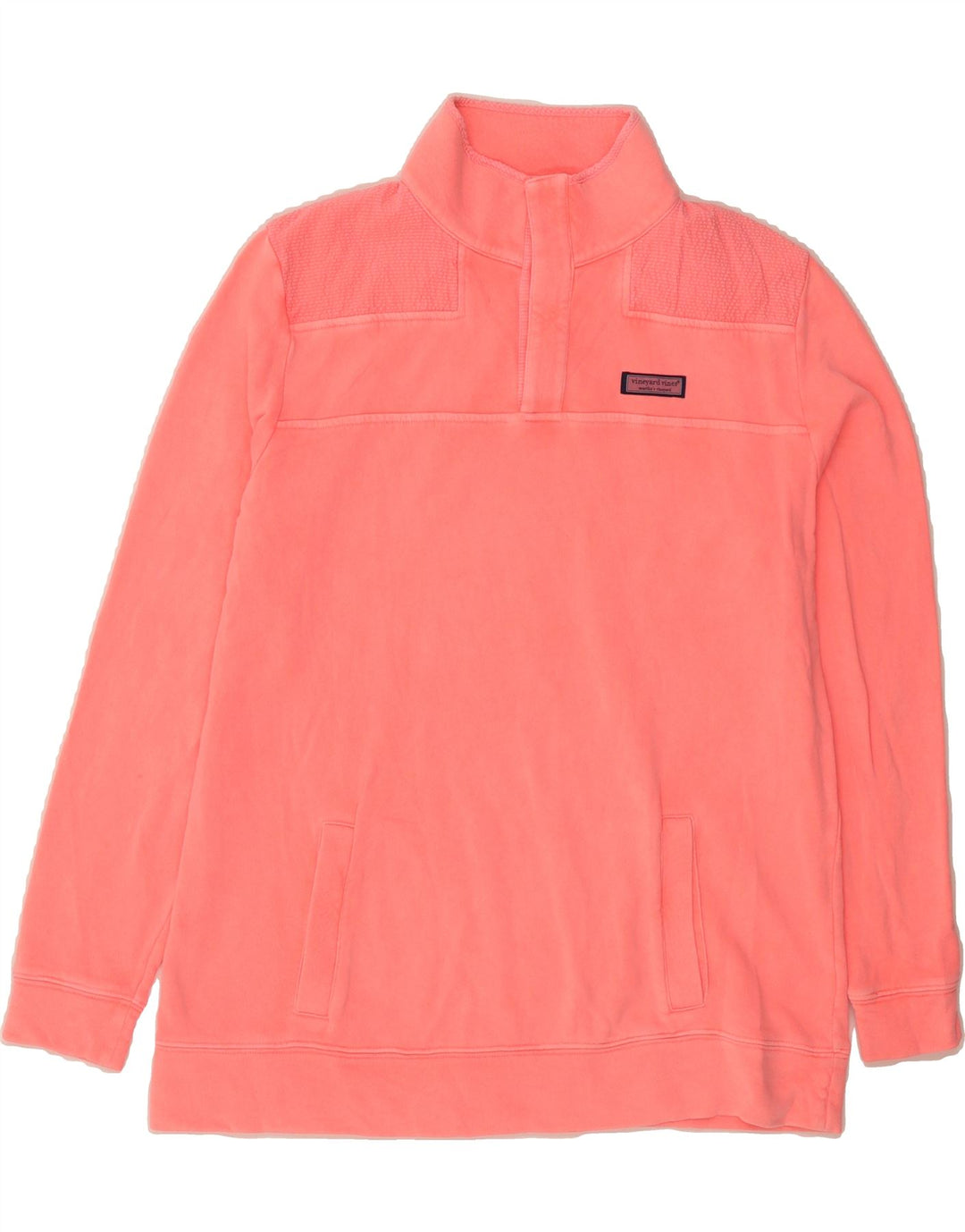 VINEYARD VINES Mens Button Neck Sweatshirt Jumper Small Pink Cotton Vintage Vineyard Vines and Second-Hand Vineyard Vines from Messina Hembry 