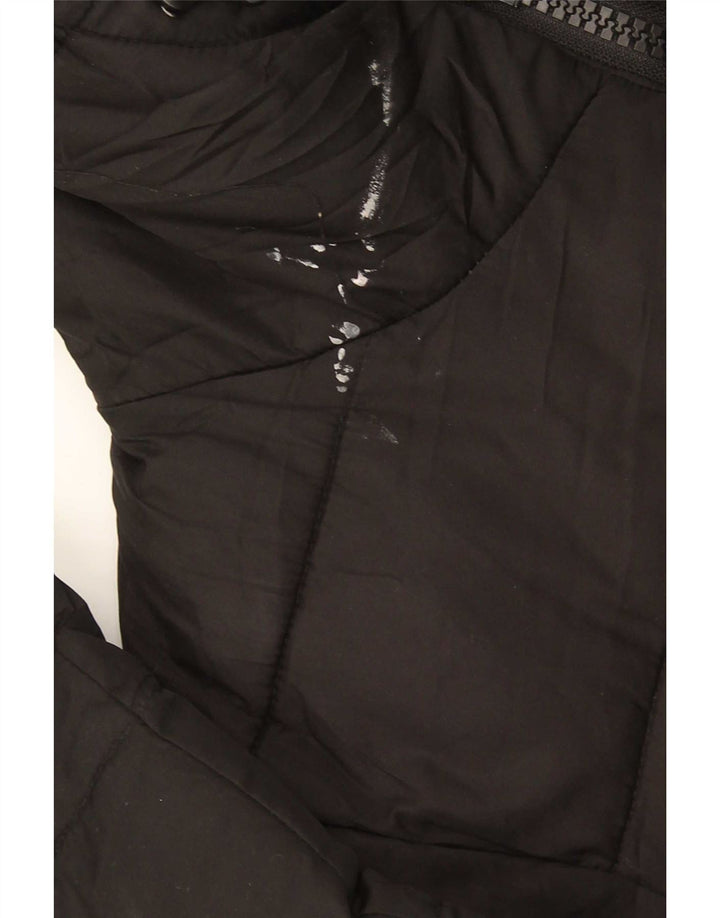 Jaqueta acolchoada com capuz feminina Superdry UK 14 grande poliéster preto