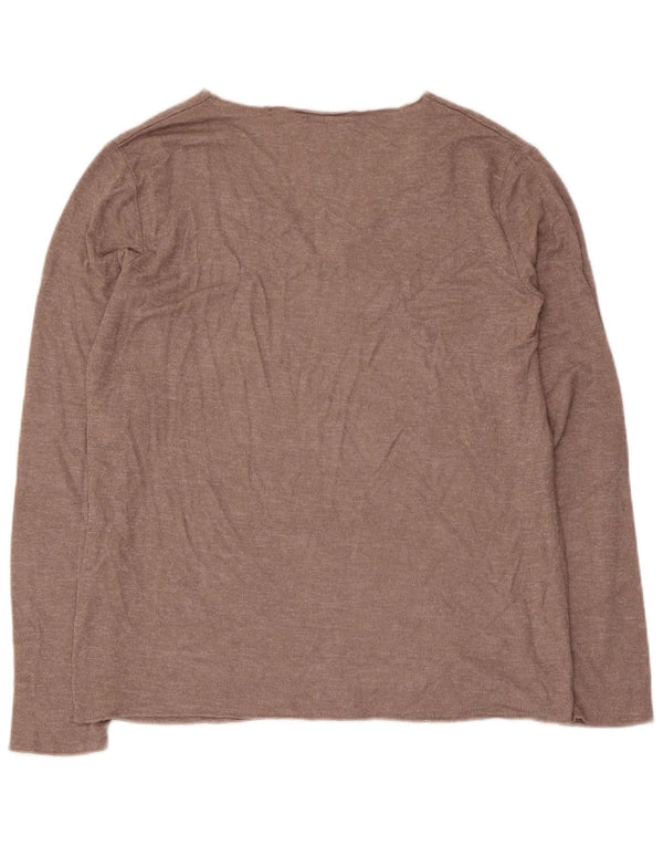 Blusa feminina Zara Top UK 14 grande viscose marrom