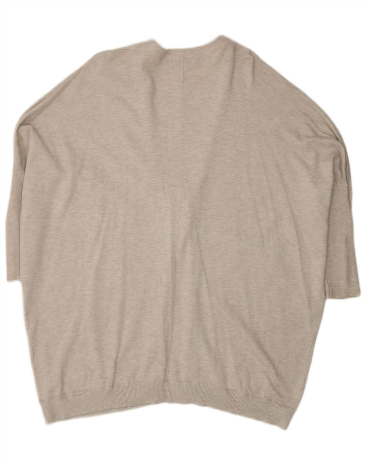 Suéter cardigã feminino Zara Oversized Longline Reino Unido 14 Médio Bege