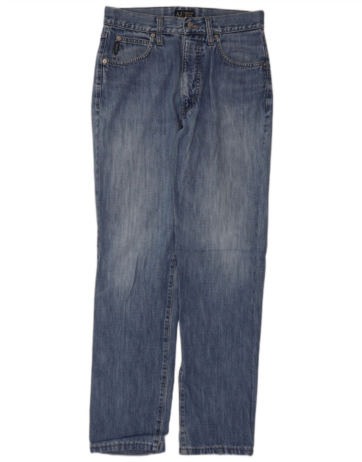 Calça jeans reta masculina Armani W31 L30 azul