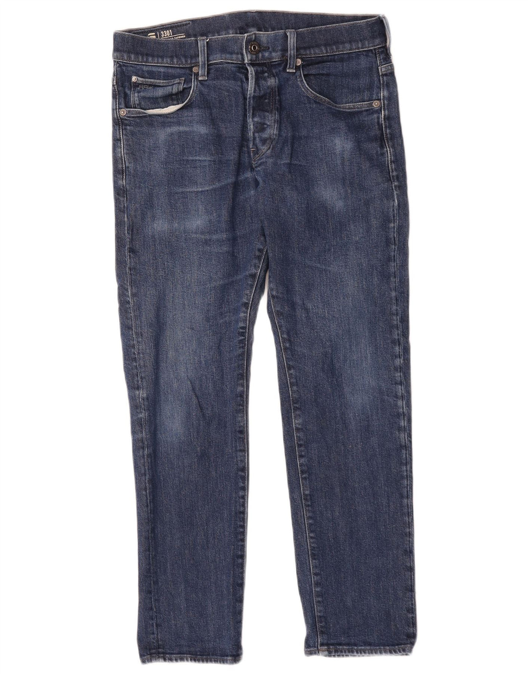 Jeans cônicos masculinos G-Star W32 L30 algodão azul