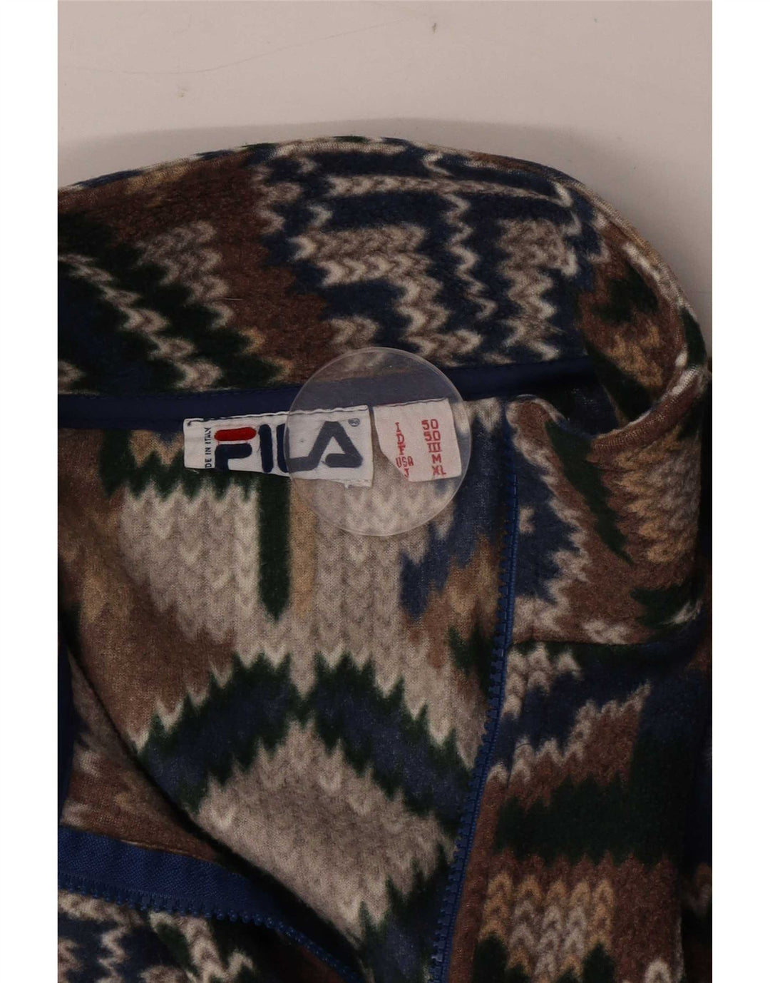 Fila Mens Loose Fit Fleece Jumper IT 50 Médio Multicolorido Geométrico