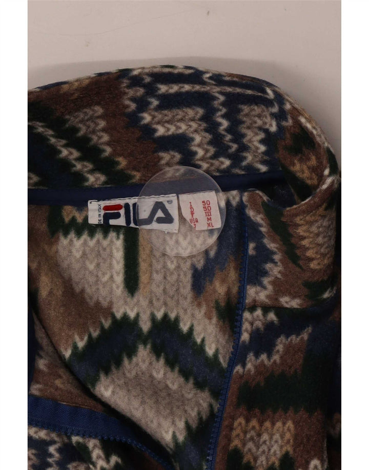 Fila Mens Loose Fit Fleece Jumper IT 50 Médio Multicolorido Geométrico