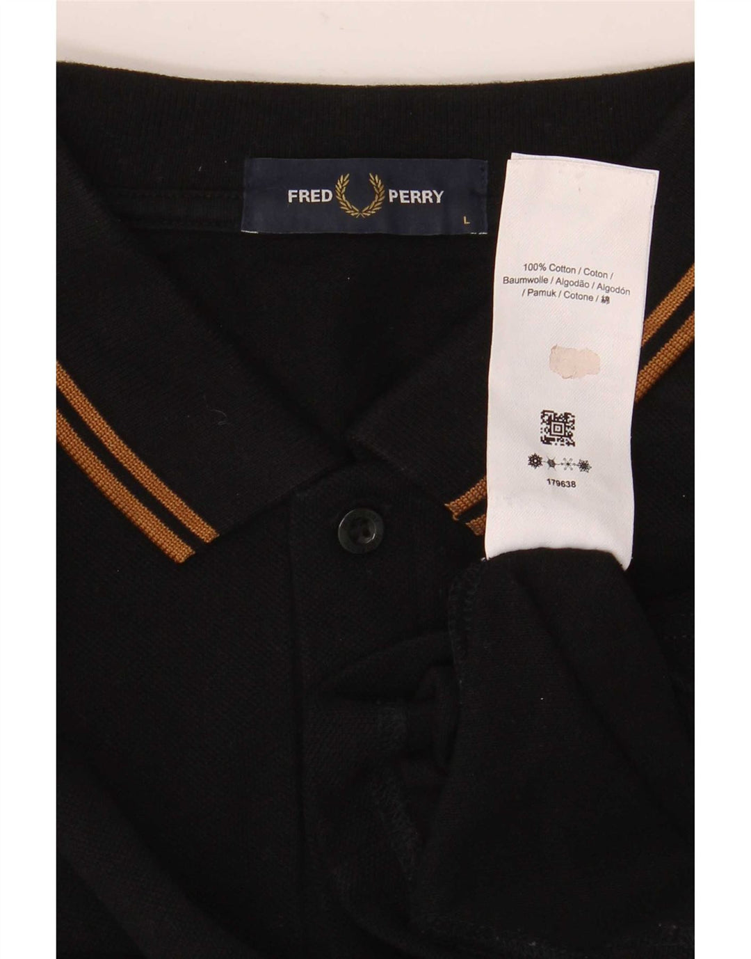 Camisa polo masculina Fred Perry grande algodão preto