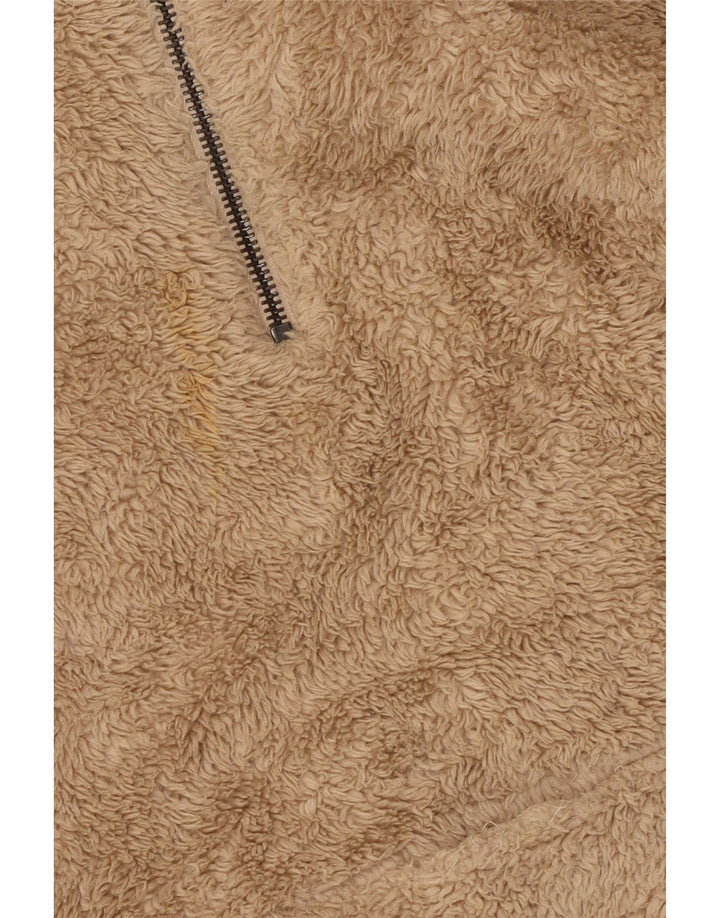 Suéter de lã com capuz masculino ZARA grande bege