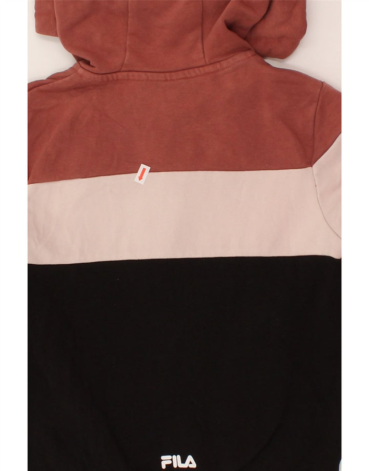 FILA Girls Zip Hoodie Sweater 9-10 Years Multicoloured Colourblock Vintage Fila and Second-Hand Fila from Messina Hembry 