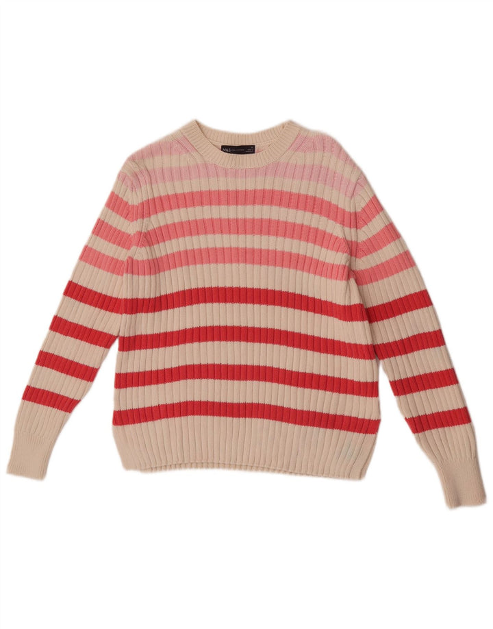 Suéter feminino Marks & Spencer com gola canoa Reino Unido 12 médio multicolorido