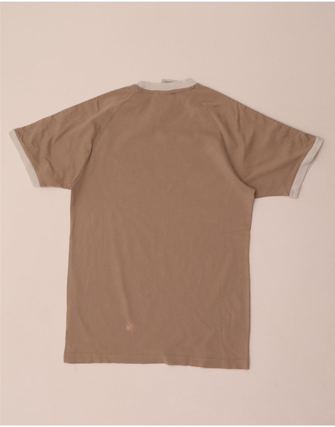 Adidas Mens T-Shirt Top Pequeno Marrom Algodão Retro