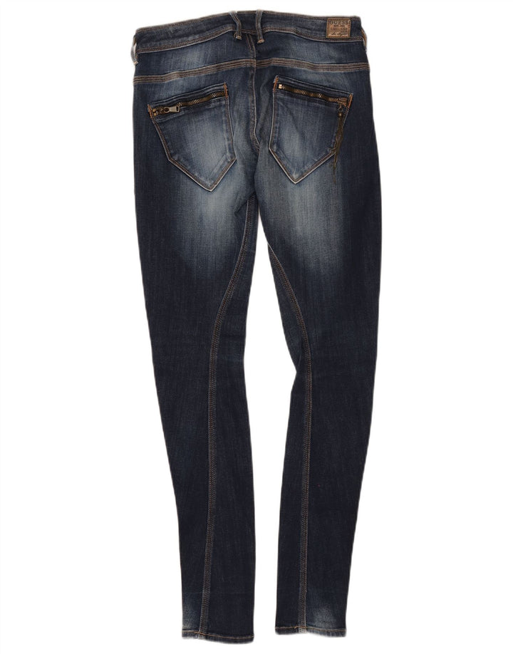 Calça jeans feminina Guess Rocket Distressed W25 L29 azul marinho algodão