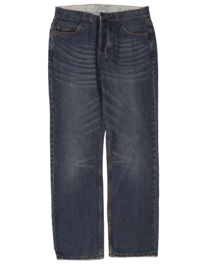 French Connection Masculino Regular Straight Jeans W32 L32 Azul Algodão
