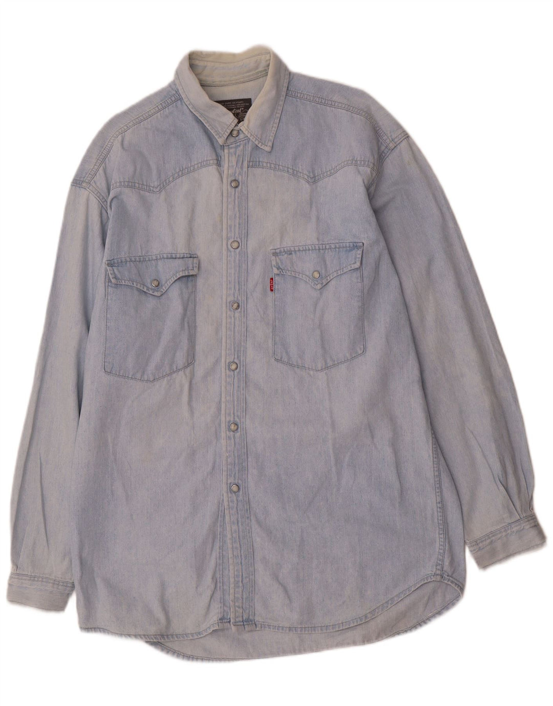 Camisa jeans masculina Levi's de algodão azul médio