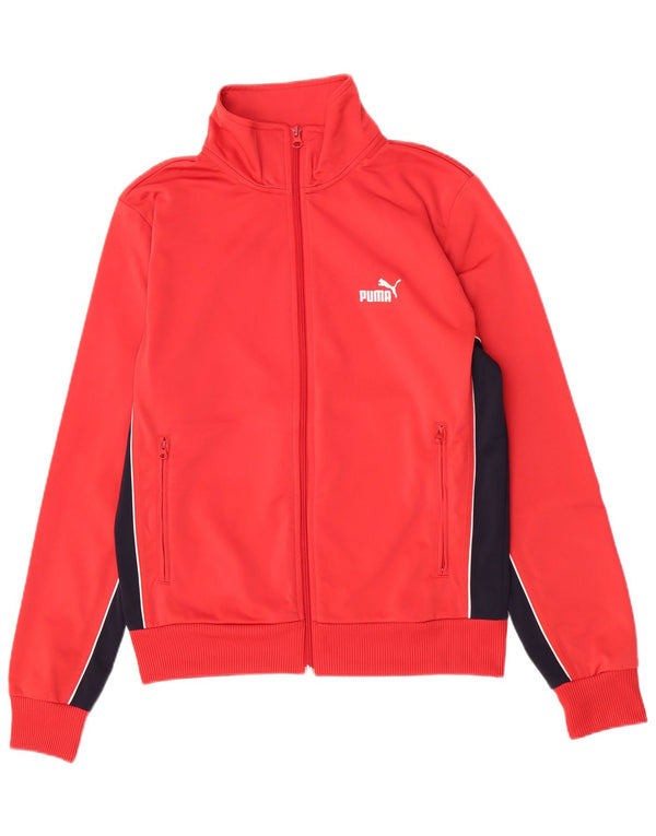 Puma Mens Tracksuit Top Jacket Médio Vermelho Colorblock Poliéster