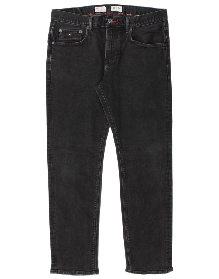 Tommy Hilfiger Masculino Denton Straight Jeans W34 L28 Algodão Preto