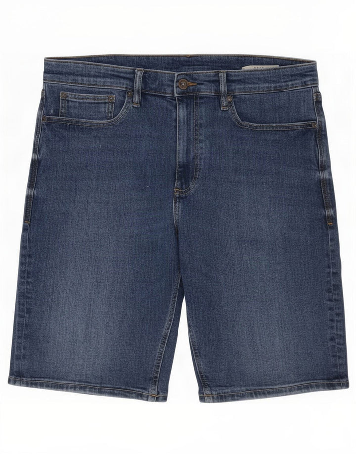 Shorts jeans masculino Marks & Spencer grande W34 azul algodão