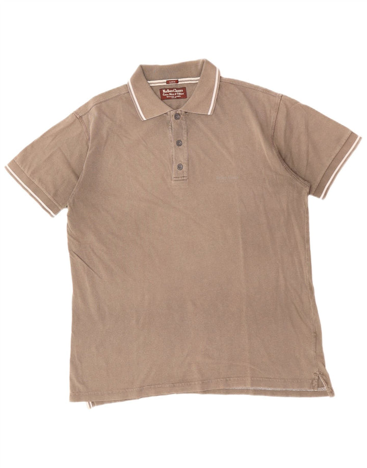 Camisa polo masculina MARLBORO CLASSICS grande algodão marrom