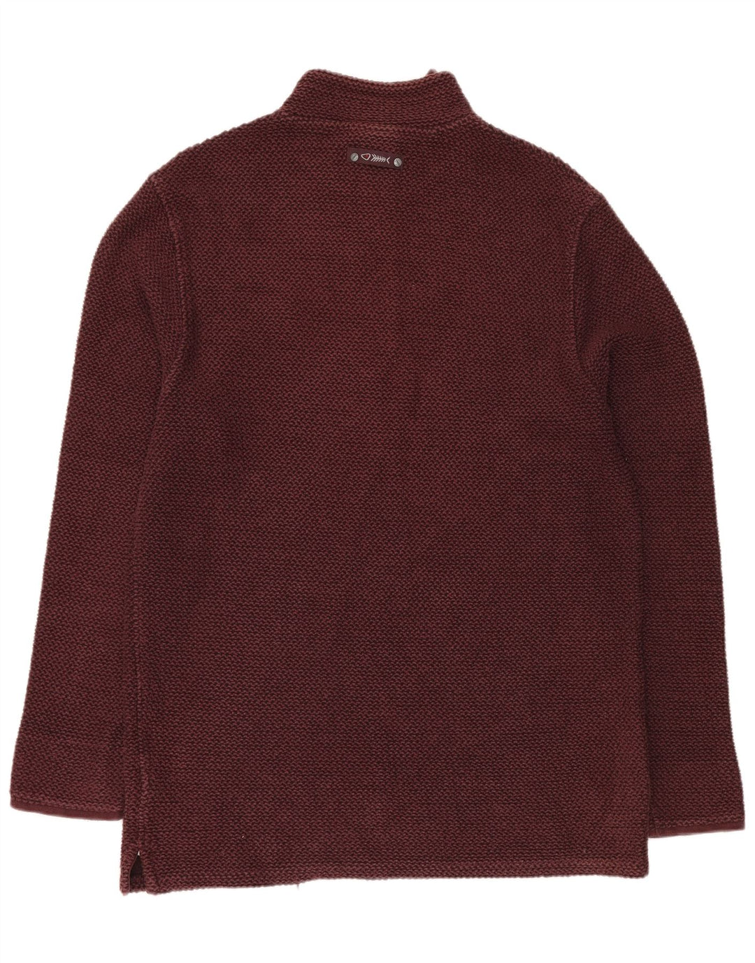 WEIRD FISH Suéter masculino com zíper e gola em algodão Borgonha XL