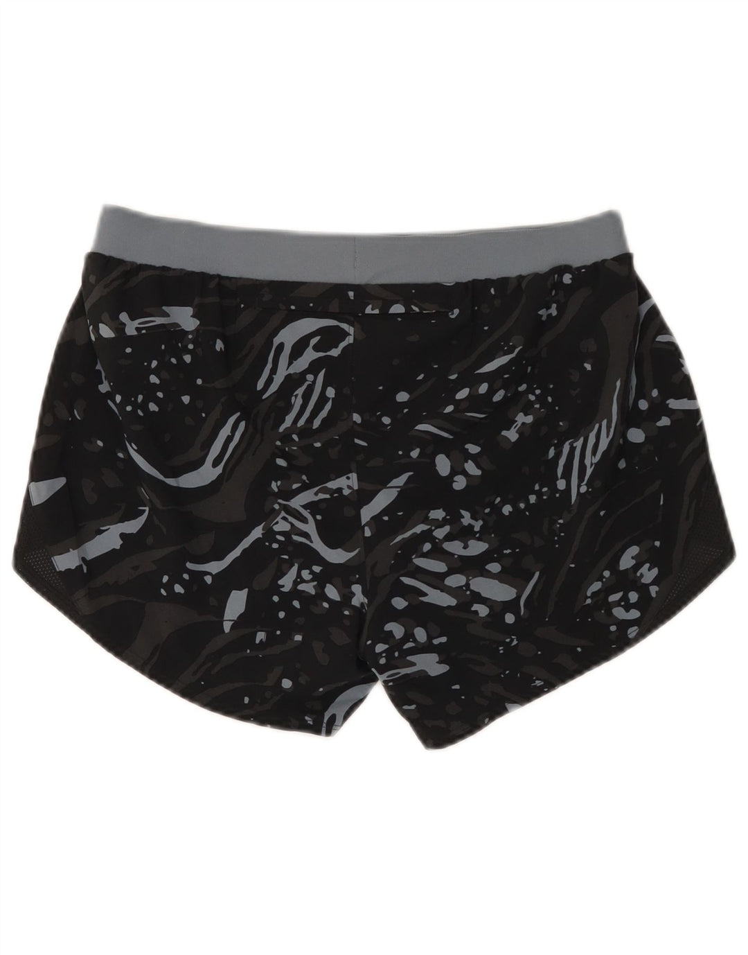Shorts esportivos femininos Under Armour UK 14 poliéster manchado preto médio