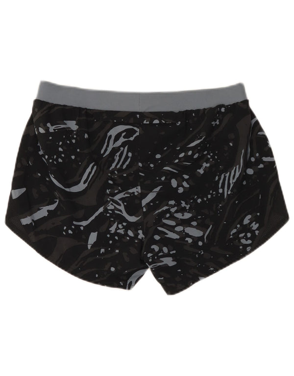 Shorts esportivos femininos Under Armour UK 14 poliéster manchado preto médio