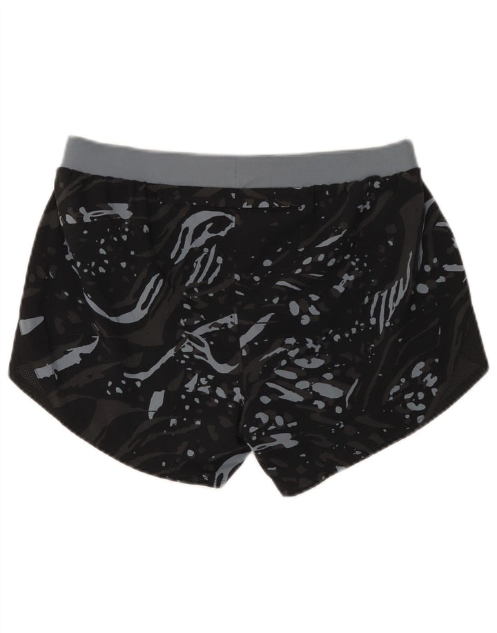 Shorts esportivos femininos Under Armour UK 14 poliéster manchado preto médio
